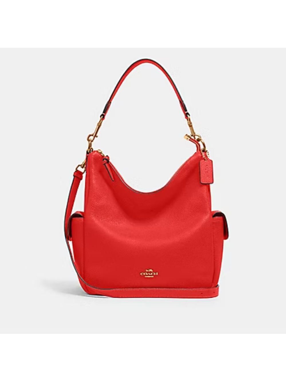 Coach Pennie Vibrant Red Leather Hobo Hand Shoulder Large Bag NWT‎